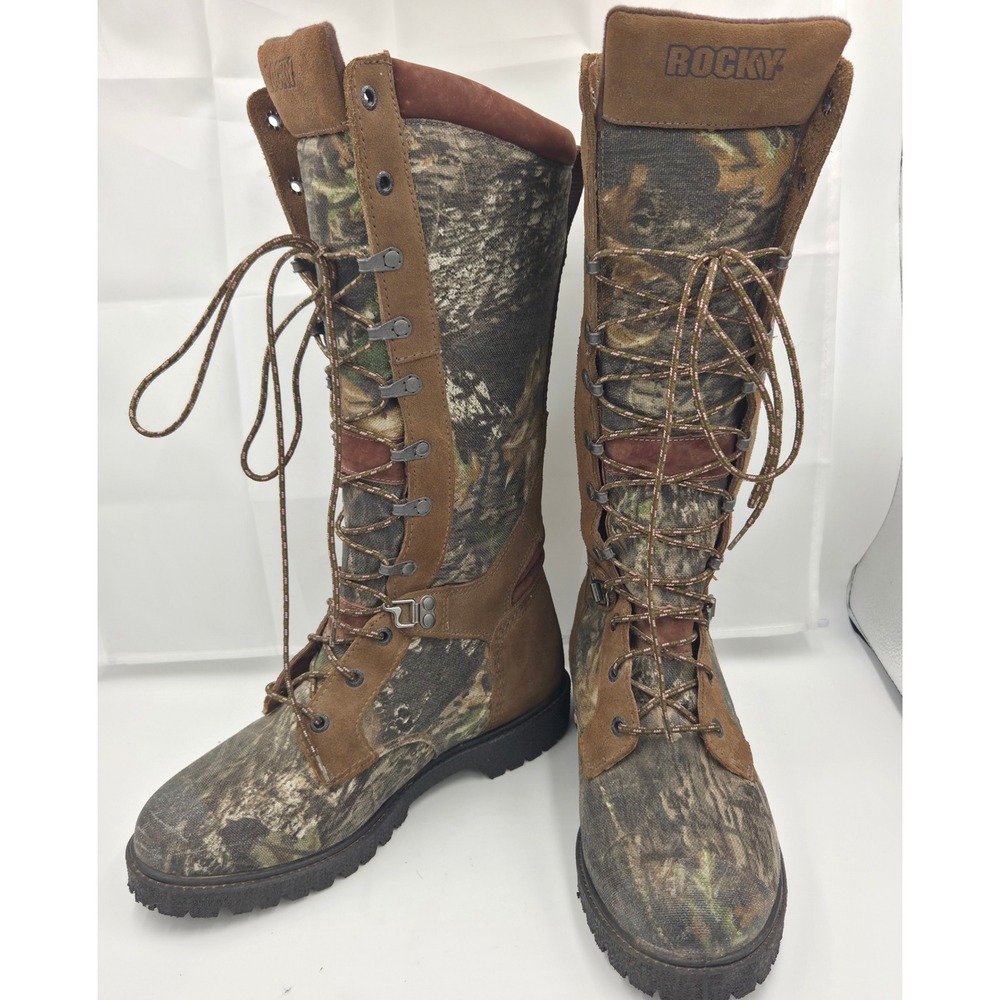 Rocky 4500 Low Country Waterproof Snake Boots Mens 8 MW Camo Hunting Tall Boot - Picture 3 of 7